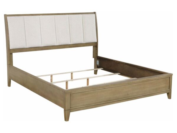 Granada Upholstered Eastern King Panel Bed Natural Pine