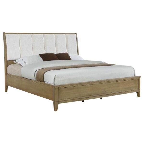 Granada Upholstered Eastern King Panel Bed Natural Pine