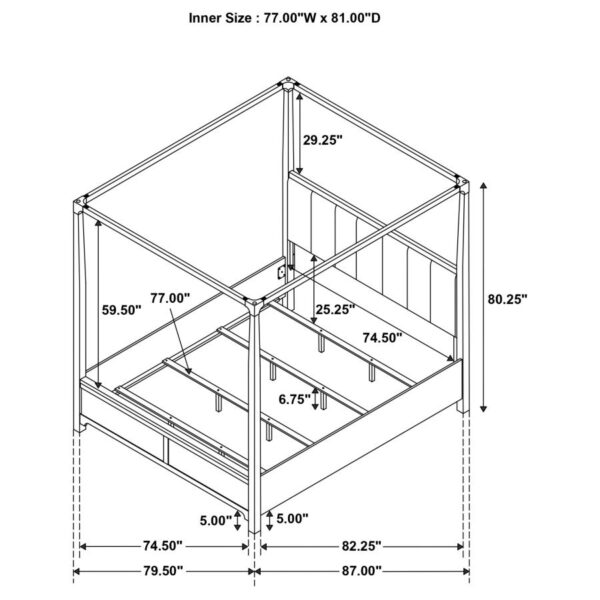 Gran Park Eastern King Canopy Bed Dark Cocoa