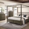 Gran Park Queen Canopy Bed Dark Cocoa