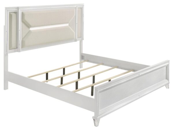 Marmore 64-inch Eastern King Panel Bed LED Headboard White