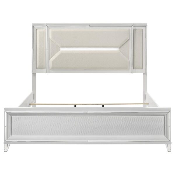 Marmore 64-inch Eastern King Panel Bed LED Headboard White