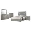 Ives 5-piece Eastern King Bedroom Set Grey High Gloss