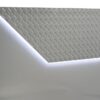 Ives Eastern King Panel Bed LED Headboard Grey High Gloss
