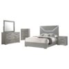 Ives 5-piece Queen Bedroom Set Grey High Gloss