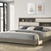 Fenwick Eastern King Bed Bookcase Headboard Grey Oak