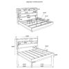 Fenwick Eastern King Bed Bookcase Headboard Grey Oak