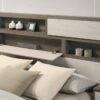 Fenwick Queen Bed Bookcase Headboard Grey Oak
