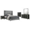 Lucia 5-piece Eastern King Bedroom Set Grey and Black