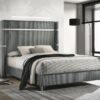 Lucia 61-inch Upholstered Eastern King Wingback Bed Grey