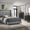 Lucia 61-inch Upholstered Queen Wingback Bed Grey