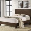 Glenwood 48-inch Queen Platform Panel Bed Warm Brown