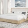 Kailani 52-inch Eastern King Wingback Bed Beige Oak