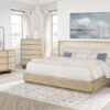 Kailani 52-inch Eastern King Wingback Bed Beige Oak