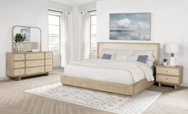 Kailani 4-piece Queen Bedroom Set Beige Oak