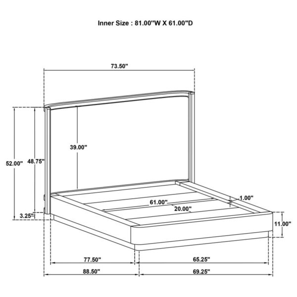 Kailani 4-piece Queen Bedroom Set Beige Oak