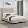 Chloe Upholstered Full Panel Bed Oatmeal
