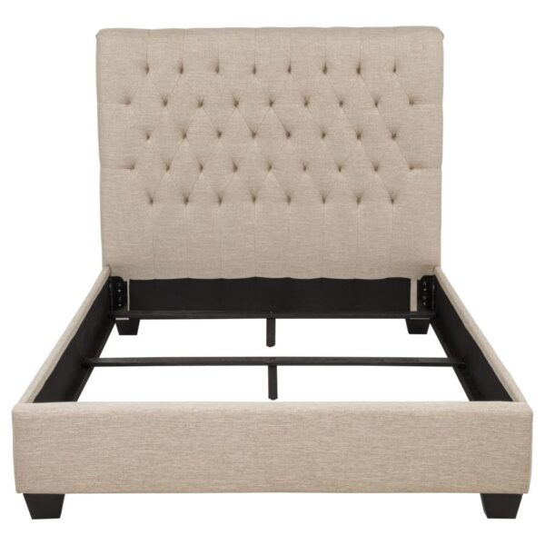 Chloe Upholstered Full Panel Bed Oatmeal