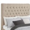Chloe Upholstered Full Panel Bed Oatmeal