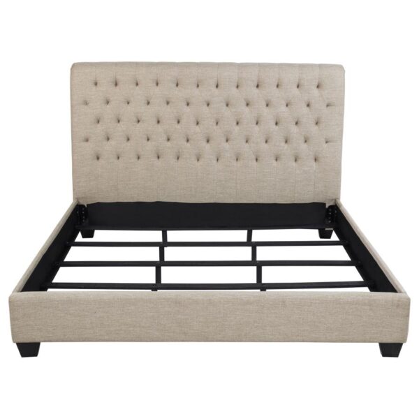 Chloe Upholstered Eastern King Panel Bed Oatmeal