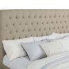 Chloe Upholstered Eastern King Panel Bed Oatmeal
