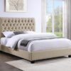 Chloe Upholstered Queen Panel Bed Oatmeal