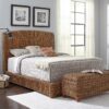 Laughton Banana Leaf Eastern King Panel Bed Amber