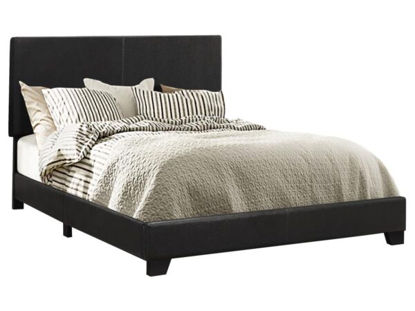 Dorian Faux Leather Upholstered Queen Panel Bed Black