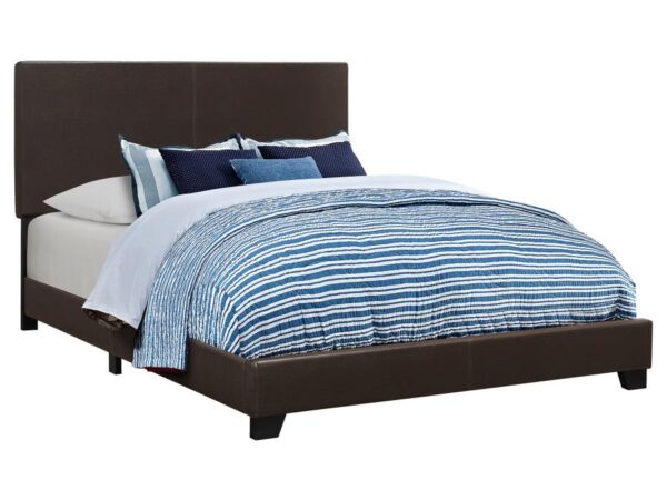 Dorian Faux Leather Upholstered Full Panel Bed Brown