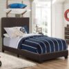 Dorian Faux Leather Upholstered Twin Panel Bed Brown