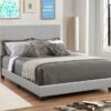 Dorian Faux Leather Upholstered Queen Panel Bed Grey