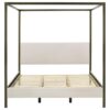 Monroe Upholstered Eastern King Canopy Bed Vanilla