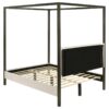 Monroe Upholstered Queen Canopy Bed Vanilla