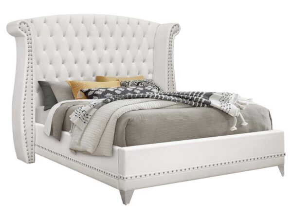 Barzini Upholstered Queen Wingback Bed White