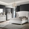 Barzini Upholstered Queen Wingback Bed White
