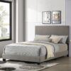 Dorian Fabric Upholstered Full Panel Bed Taupe
