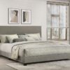 Dorian Fabric Upholstered Eastern King Panel Bed Taupe