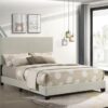 Dorian Fabric Upholstered Full Panel Bed Cream