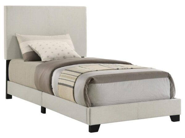 Dorian Fabric Upholstered Twin Panel Bed Cream