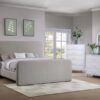 Wren Upholstered Eastern King Panel Bed Grey
