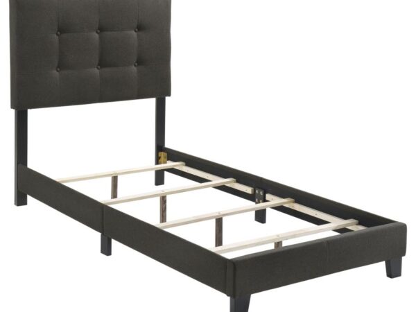 Mapes Upholstered Twin Panel Bed Charcoal