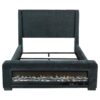 Preston Upholstered Eastern King Audio Flame Visualizer Bed Dark Blue