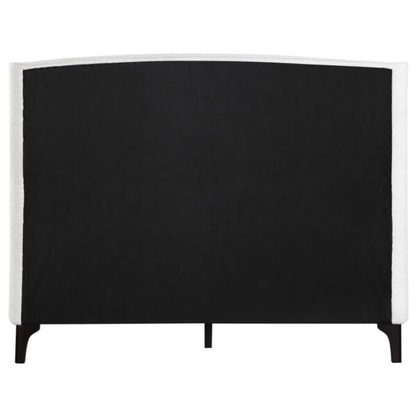 Mosby Upholstered Eastern King Wingback Bed Snow