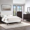 Mosby Upholstered Eastern King Wingback Bed Snow