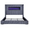 Tisdall Upholstered Eastern King Flame Visualizer Bed Grey