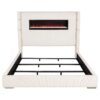 Tisdall Upholstered Eastern King Flame Visualizer Bed Cream