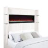 Tisdall Upholstered Queen Flame Visualizer Bed Cream