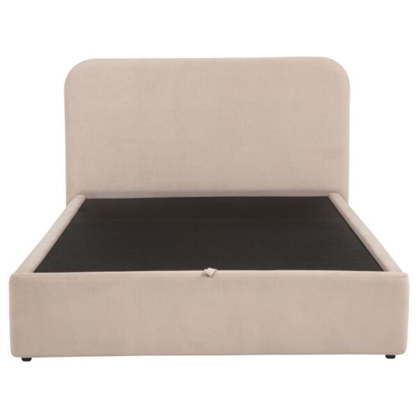 Anders Upholstered Eastern King Storage Lift Platform Bed Beige