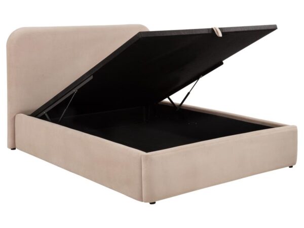 Anders Upholstered Queen Storage Lift Platform Bed Beige
