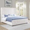 Natasha 65-inch Upholstered Eastern King Wingback Bed Cream